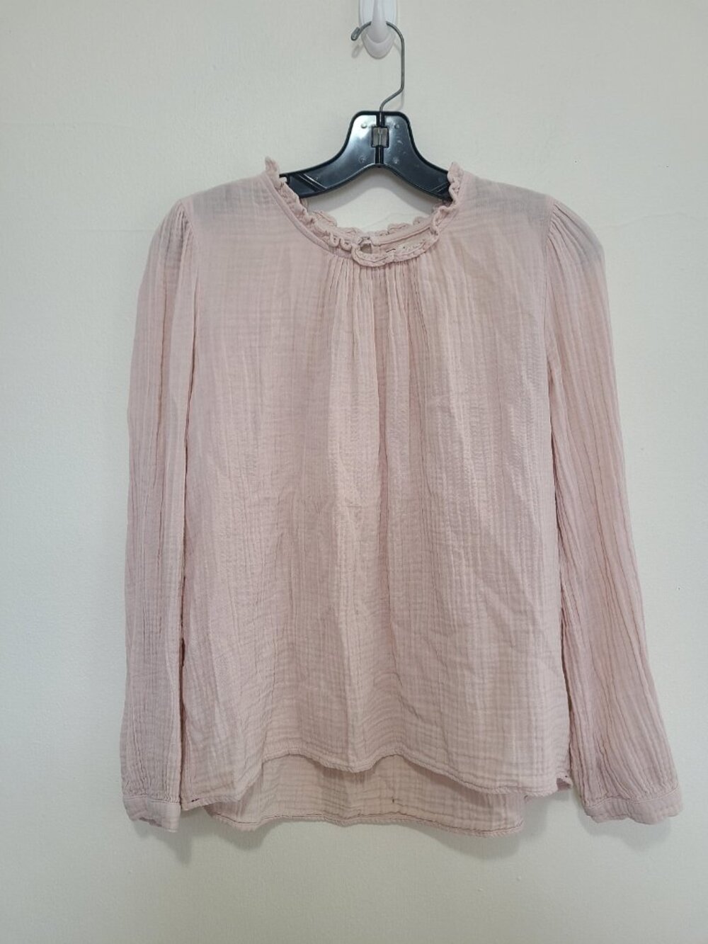 Xirena Fayth Cotton Gauze Long Sleeve Blouse Angel Pink size S